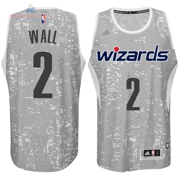 Acquista Maglia NBA Washington Wizards Luci Della Città #2 Wall Grigio