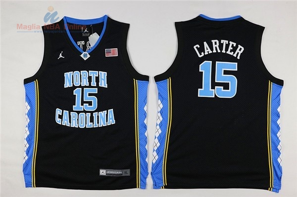 Acquista Maglia NCAA Bambino North Carolina #15 Vince Carter Nero