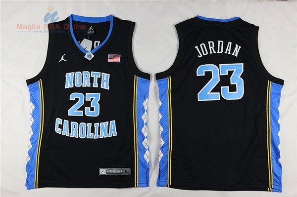 Acquista Maglia NCAA Bambino North Carolina #23 Michael Jordan Nero