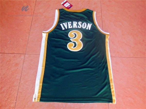 Acquista Maglia NCAA Bethel Park #3 Allen Iverson Retro Verde