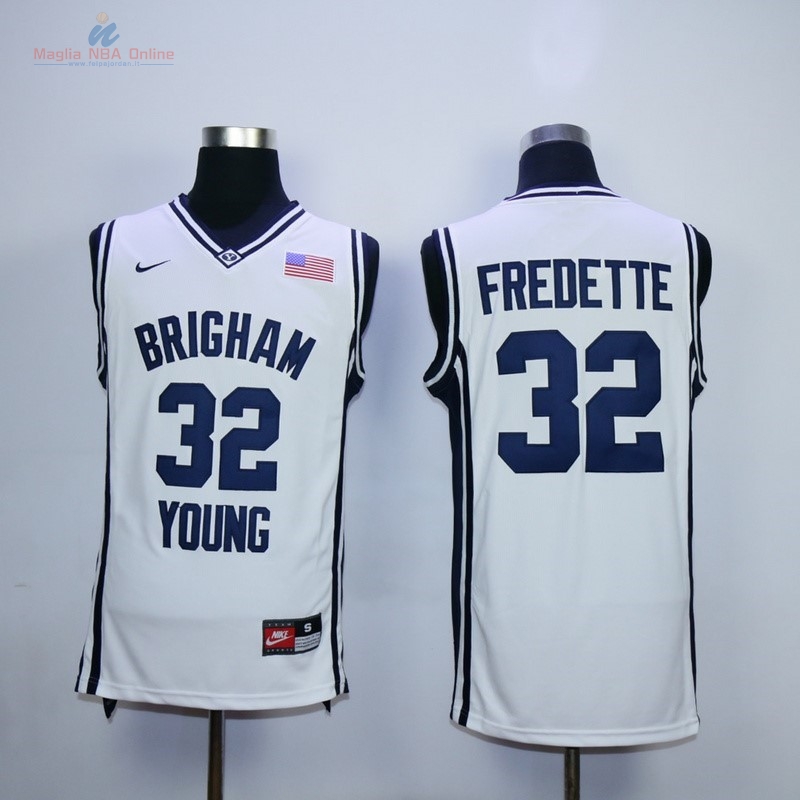 Acquista Maglia NCAA Brigham #32 Jimmer Fredette Bianco