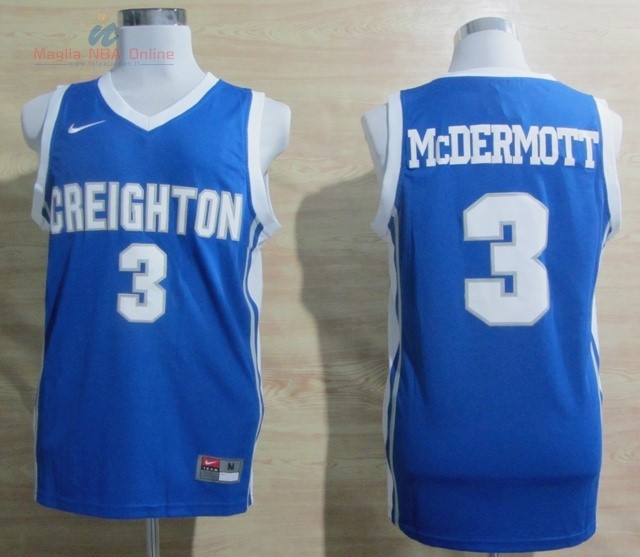 Acquista Maglia NCAA Creighton #3 Mcdermott Blu
