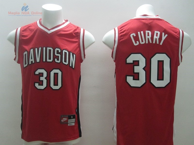 Acquista Maglia NCAA Davidson #30 Stephen Curry Rosso