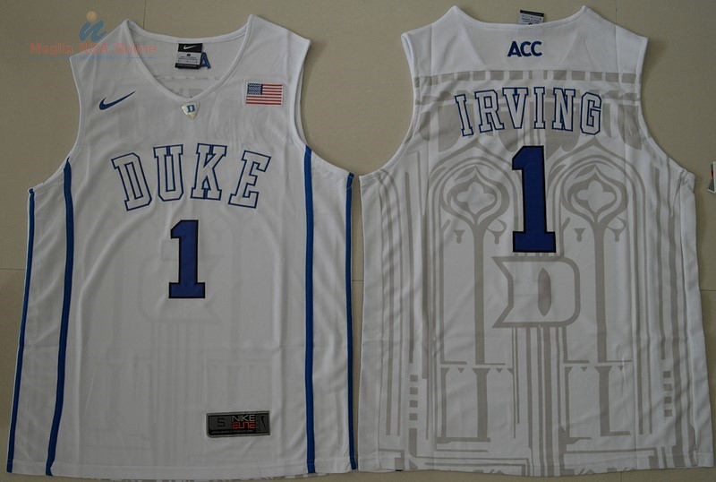 Acquista Maglia NCAA Duke #1 Kyrie Irving Bianco