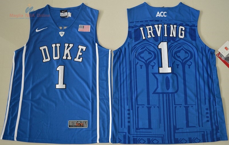 Acquista Maglia NCAA Duke #1 Kyrie Irving Blu