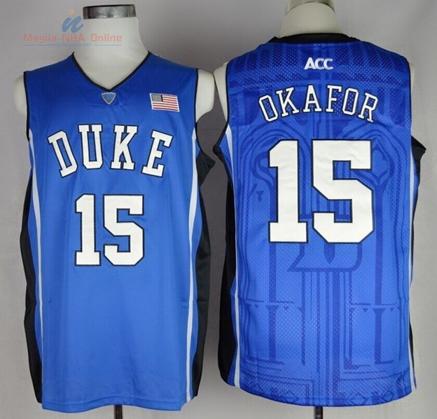 Acquista Maglia NCAA Duke #15 Jahlil Okafor Blu