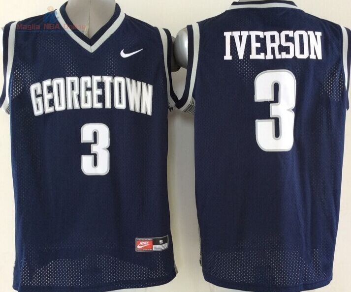 Acquista Maglia NCAA Georgetown Hoyas #3 Allen Iverson Nero