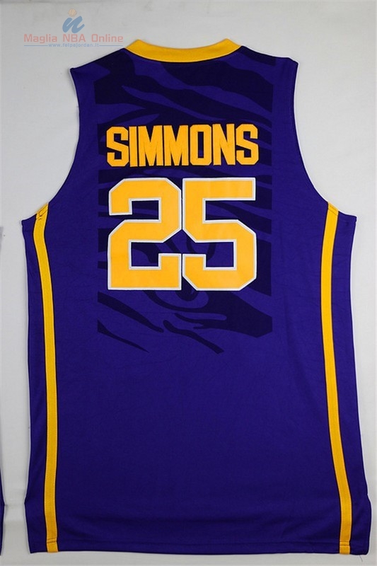 Acquista Maglia NCAA LSU #25 Bobby Simmons Porpora