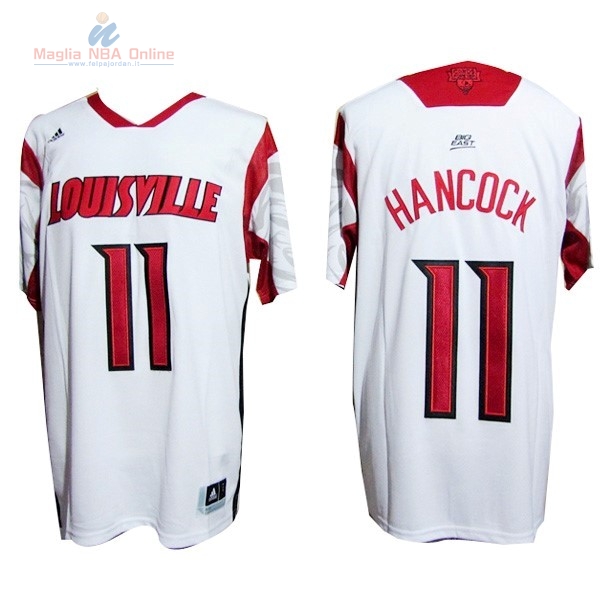 Acquista Maglia NCAA Louisville #11 Hancock Bianco