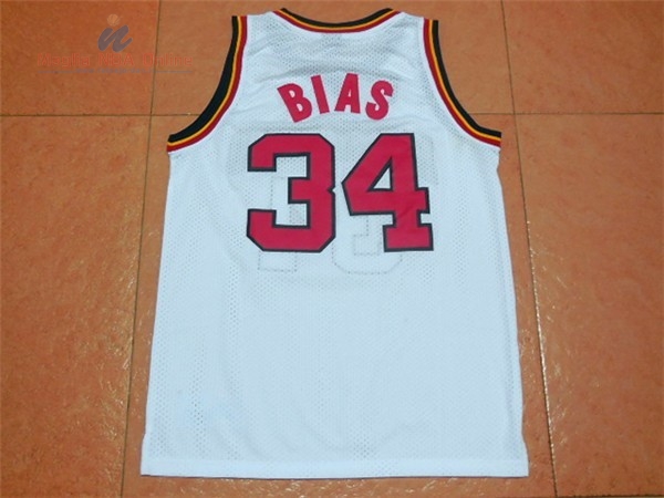 Acquista Maglia NCAA Maryland #34 Leonard Kevin Bias Bianco