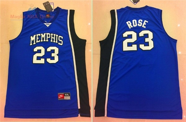 Acquista Maglia NCAA Memphis #23 Derrick Rose Bias Blu