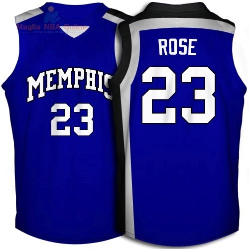 Acquista Maglia NCAA Memphis #23 Derrick Rose Blu