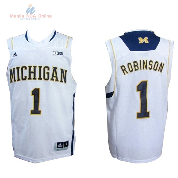 Acquista Maglia NCAA Michigan #1 Glenn Robinson III Bianco