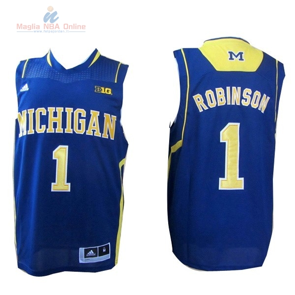 Acquista Maglia NCAA Michigan #1 Glenn Robinson III Blu