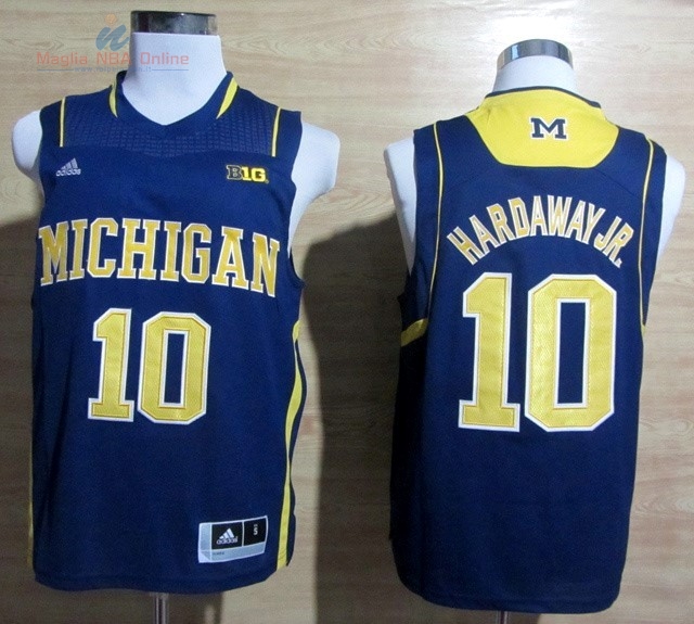 Acquista Maglia NCAA Michigan #10 Tim Hardaway Jr Blu