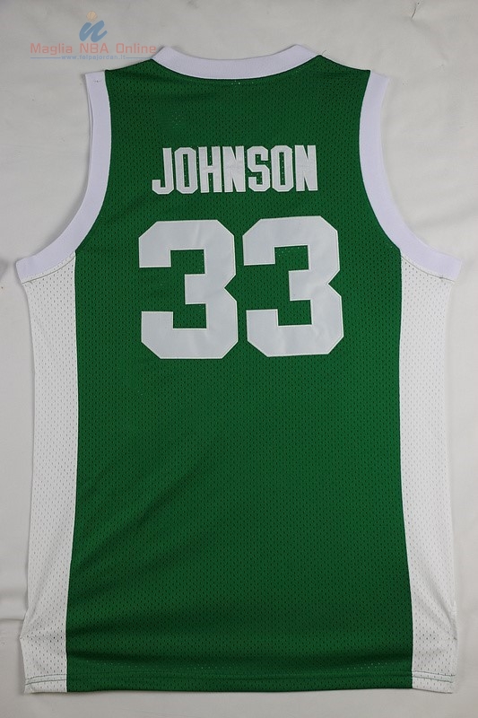 Acquista Maglia NCAA Michigan #33 Earvin Johnson Verde Bianco