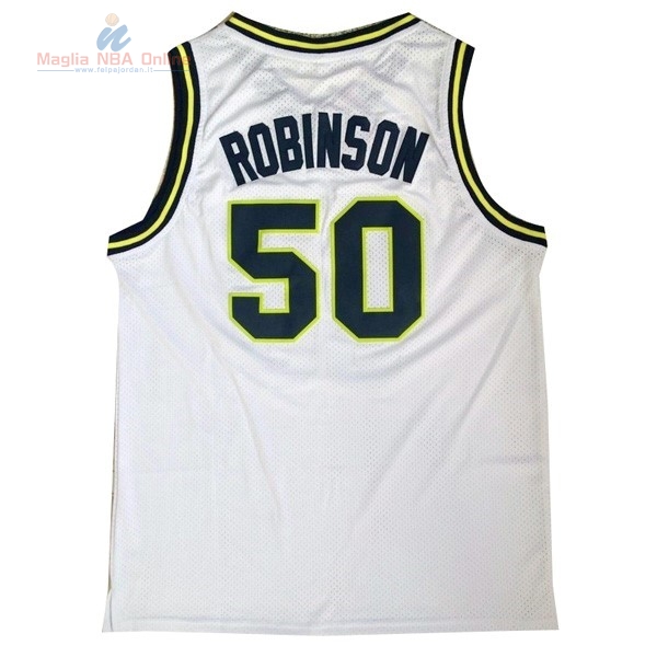 Acquista Maglia NCAA Navy #50 David Robinson Bianco