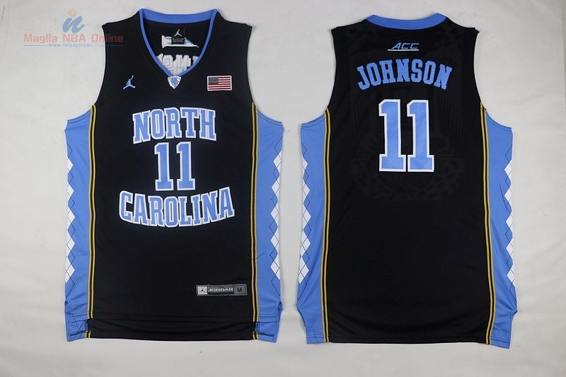 Acquista Maglia NCAA North Carolina #11 Johson Nero