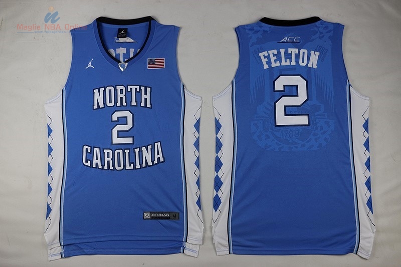 Acquista Maglia NCAA North Carolina #2 Raymond Felton Blu