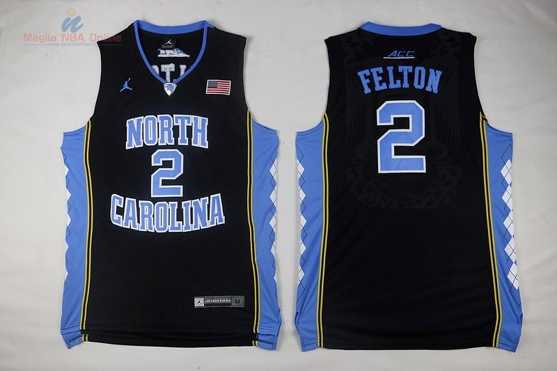 Acquista Maglia NCAA North Carolina #2 Raymond Felton Nero