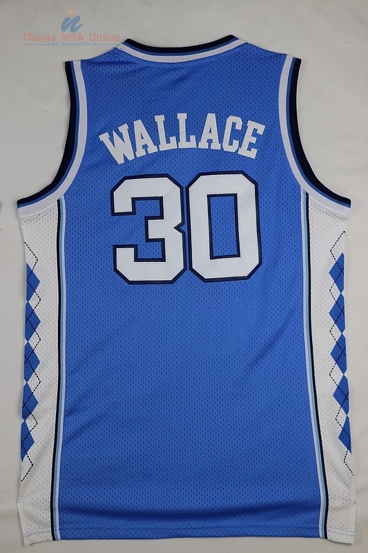 Acquista Maglia NCAA North Carolina #30 Rasheed Wallace Blu
