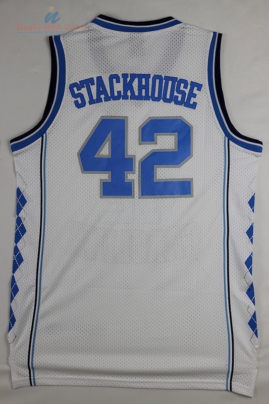 Acquista Maglia NCAA North Carolina #42 Jerry Stackhouse Bianco