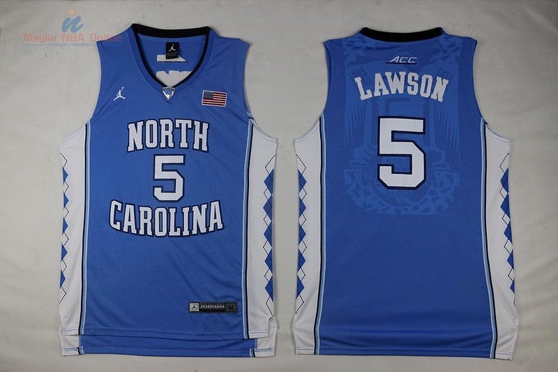 Acquista Maglia NCAA North Carolina #5 Ty Lawson Blu