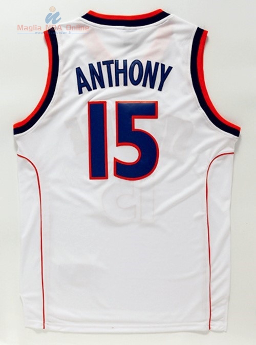 Acquista Maglia NCAA Syracuse #15 Carmelo Anthony Bianco