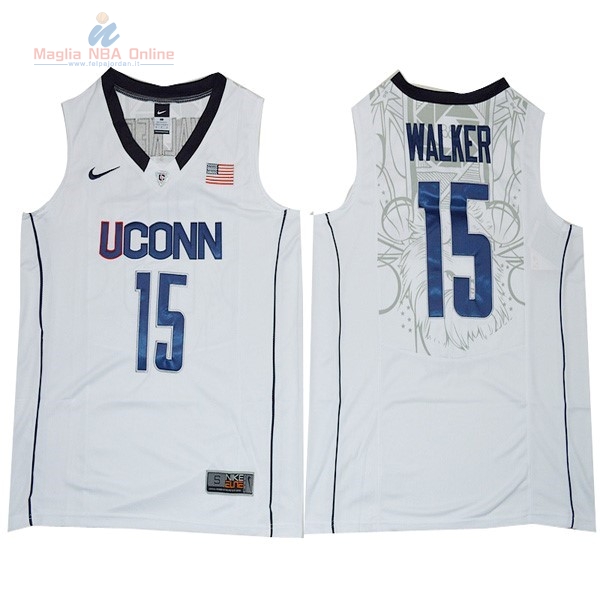 Acquista Maglia NCAA Uconn #15 Walker Bianco