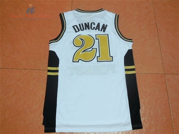 Acquista Maglia NCAA Wake Forest #21 Tim Duncan Bianco