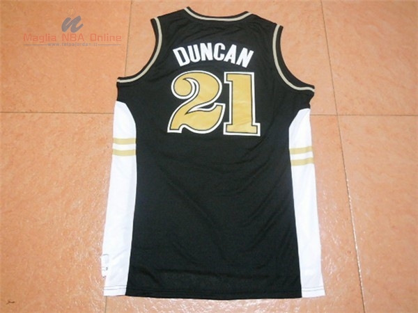 Acquista Maglia NCAA Wake Forest #21 Tim Duncan Nero