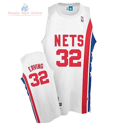 Acquista Maillo ABA Brooklyn Nets #32 Erving Bianco