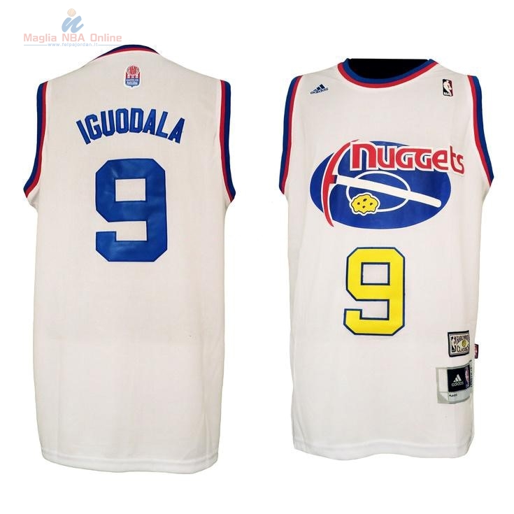 Acquista Maillo ABA Denver Nuggets #9 Igudala Bianco