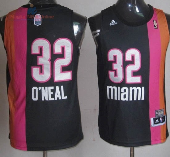 Acquista Maillo ABA Miami Heat #32 O'Neal Nero