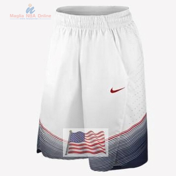 Acquista Pantaloni Basket 2014 USA Bianco