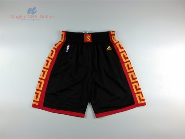 Acquista Pantaloni Basket Golden State Warriors Nero Rosso