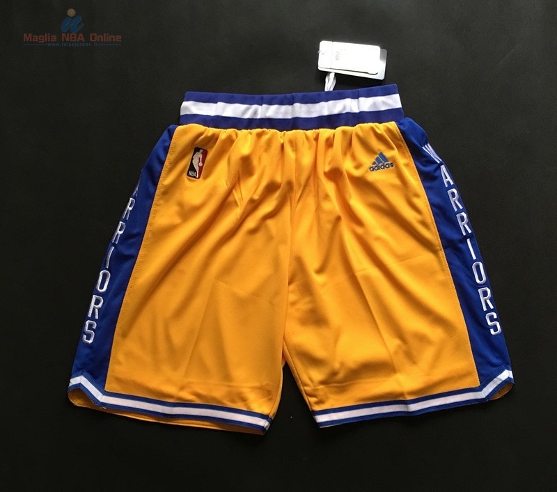 Acquista Pantaloni Basket Golden State Warriors Retro Giallo