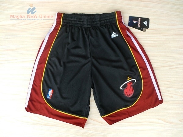 Acquista Pantaloni Basket Miami Heat Nero Rosso