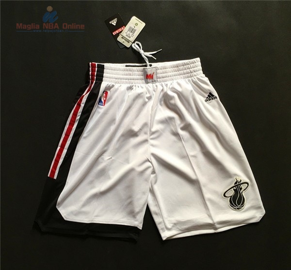 Acquista Pantaloni Basket Miami Heat Retro Bianco