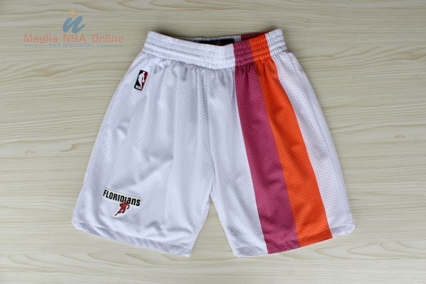 Acquista Pantaloni Basket Miami Heat Retro Floridians Bianco