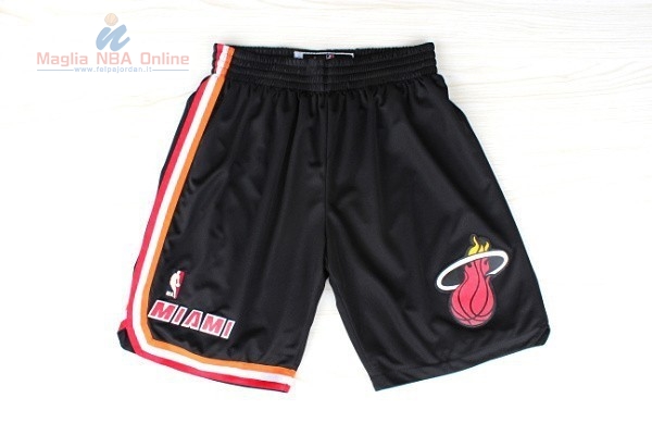 Acquista Pantaloni Basket Miami Heat Retro Nero