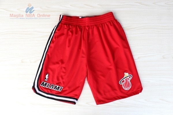 Acquista Pantaloni Basket Miami Heat Retro Rosso