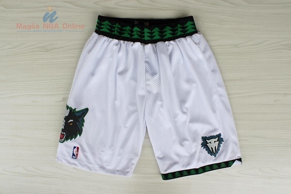 Acquista Pantaloni Basket Minnesota Timberwolves Retro Bianco