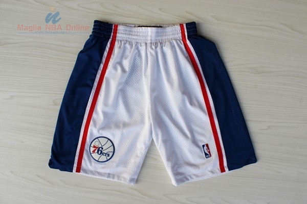 Acquista Pantaloni Basket Philadelphia Sixers 10 Anniversario Bianco