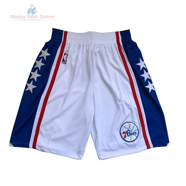 Acquista Pantaloni Basket Philadelphia Sixers Bianco Blu