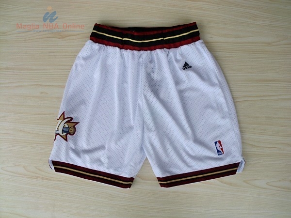 Acquista Pantaloni Basket Philadelphia Sixers Bianco