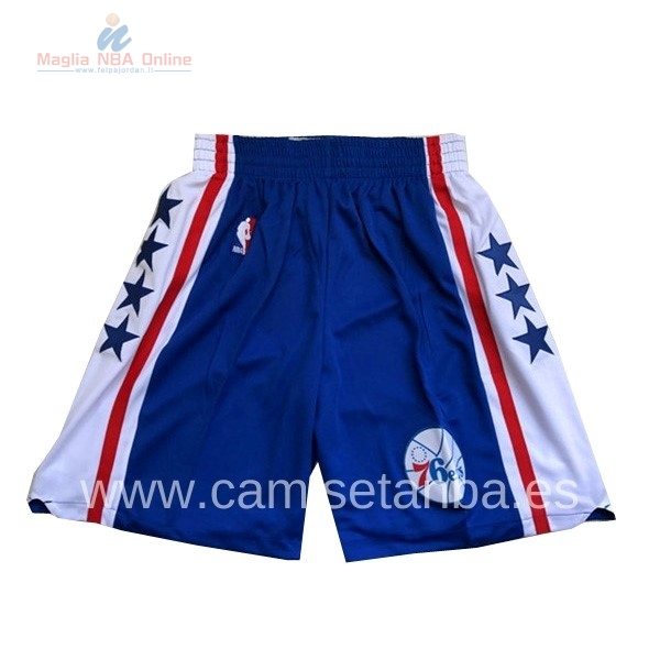 Acquista Pantaloni Basket Philadelphia Sixers Blu Bianco