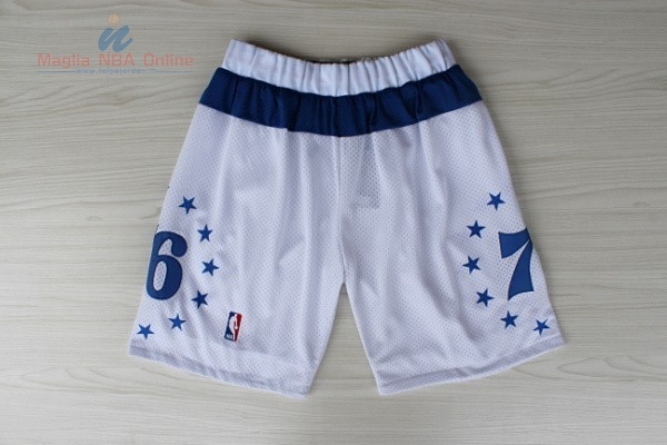 Acquista Pantaloni Basket Philadelphia Sixers Retro Bianco