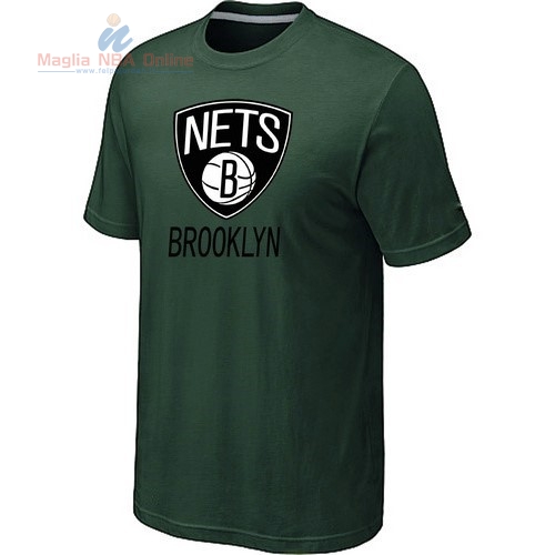 Acquista T-Shirt Brooklyn Nets Verde Scuro