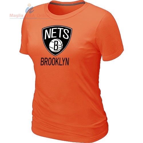Acquista T-Shirt Donna Brooklyn Nets Arancia